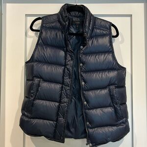 J.Crew Women's Shiny Puffer Down Vest | Size Small | Navy